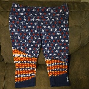 Reebok Starry Night Capri Leggings - Red, White, and Blue